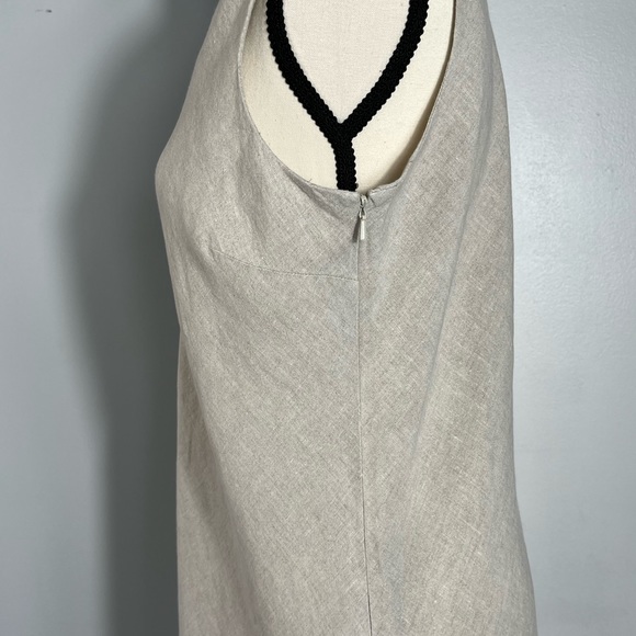 LANDS’ END WOMEN SLEEVES LINEN MIDI DRESS SIZE 12 COLOR NATURAL - Picture 6 of 9